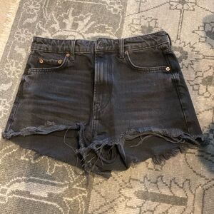 Zara black denim shirts, distressed, size 4
